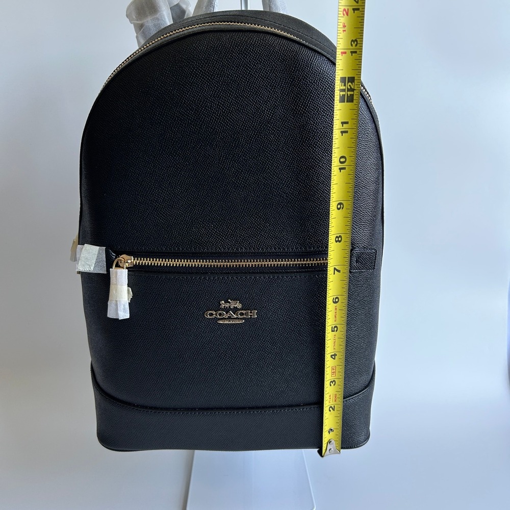 Coach Kenley Black Crossgrain Leather Backpack C5680 NWT - Picture 11 of 12